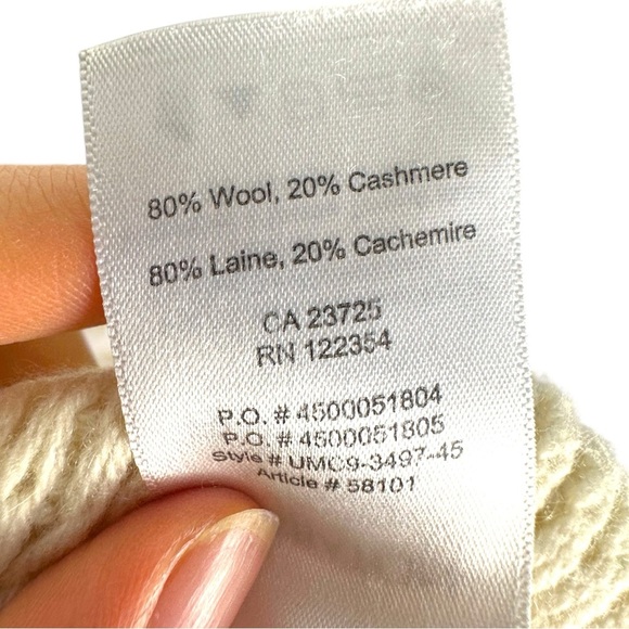 Aritzia | Kendall Jenner BABATON Mika wool Cashmere Cream Sweater Funnel Neck M - Picture 12 of 12